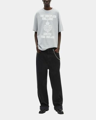 Gray T-shirt with screen print patch