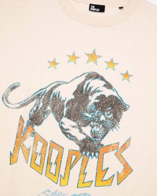 T-shirt with ecru screen print