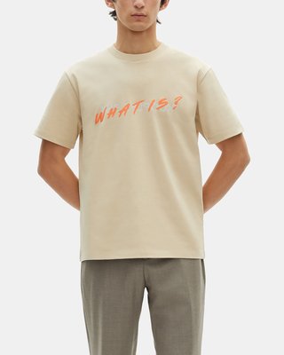 What is beige T-shirt