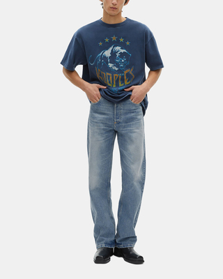 T-shirt with navy screen print