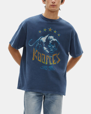 T-shirt with navy screen print