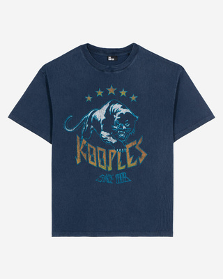 T-shirt with navy screen print