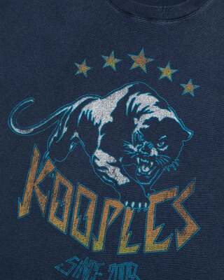 T-shirt with navy screen print