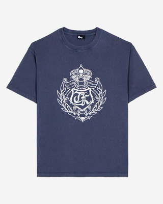 T-shirt with navy screen print