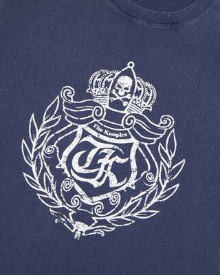 T-shirt with navy screen print