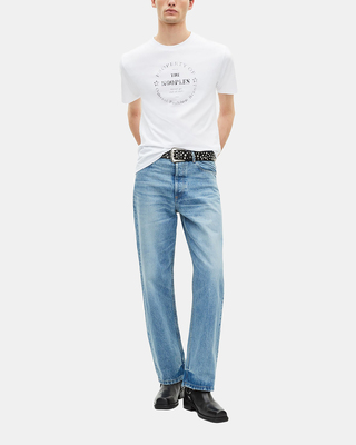 T-shirt with white screen printing