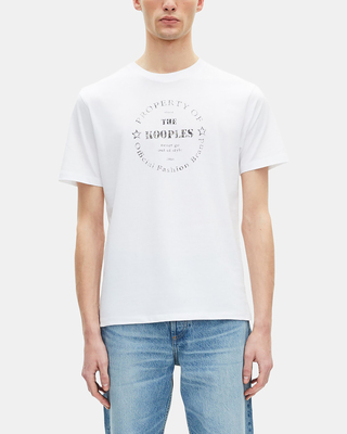 T-shirt with white screen printing