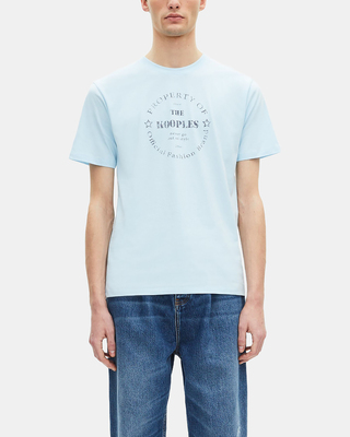 T-shirt with light blue screen printing
