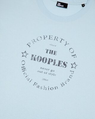 T-shirt with light blue screen printing