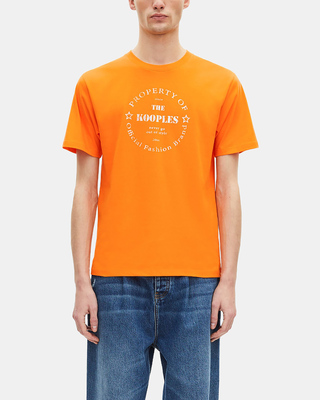T-shirt with orange screen printing