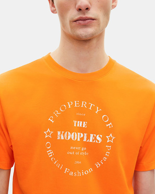 T-shirt with orange screen printing