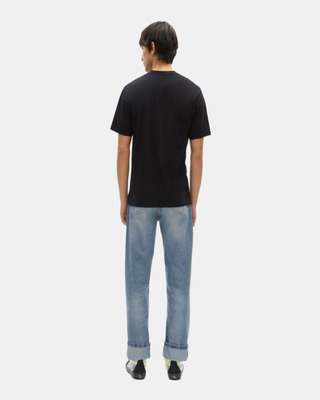 T-shirt with black flocking