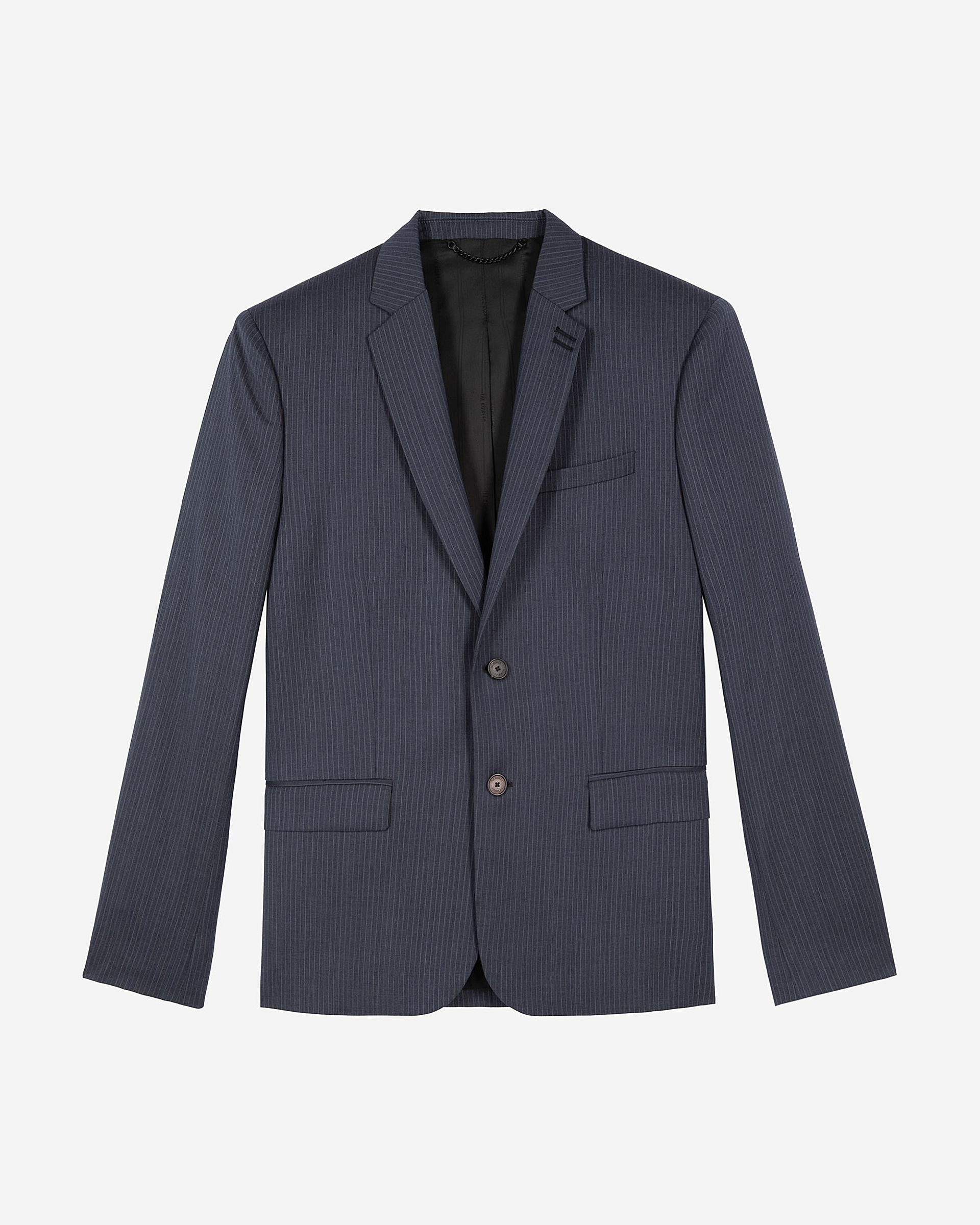 Blue striped wool suit jacket