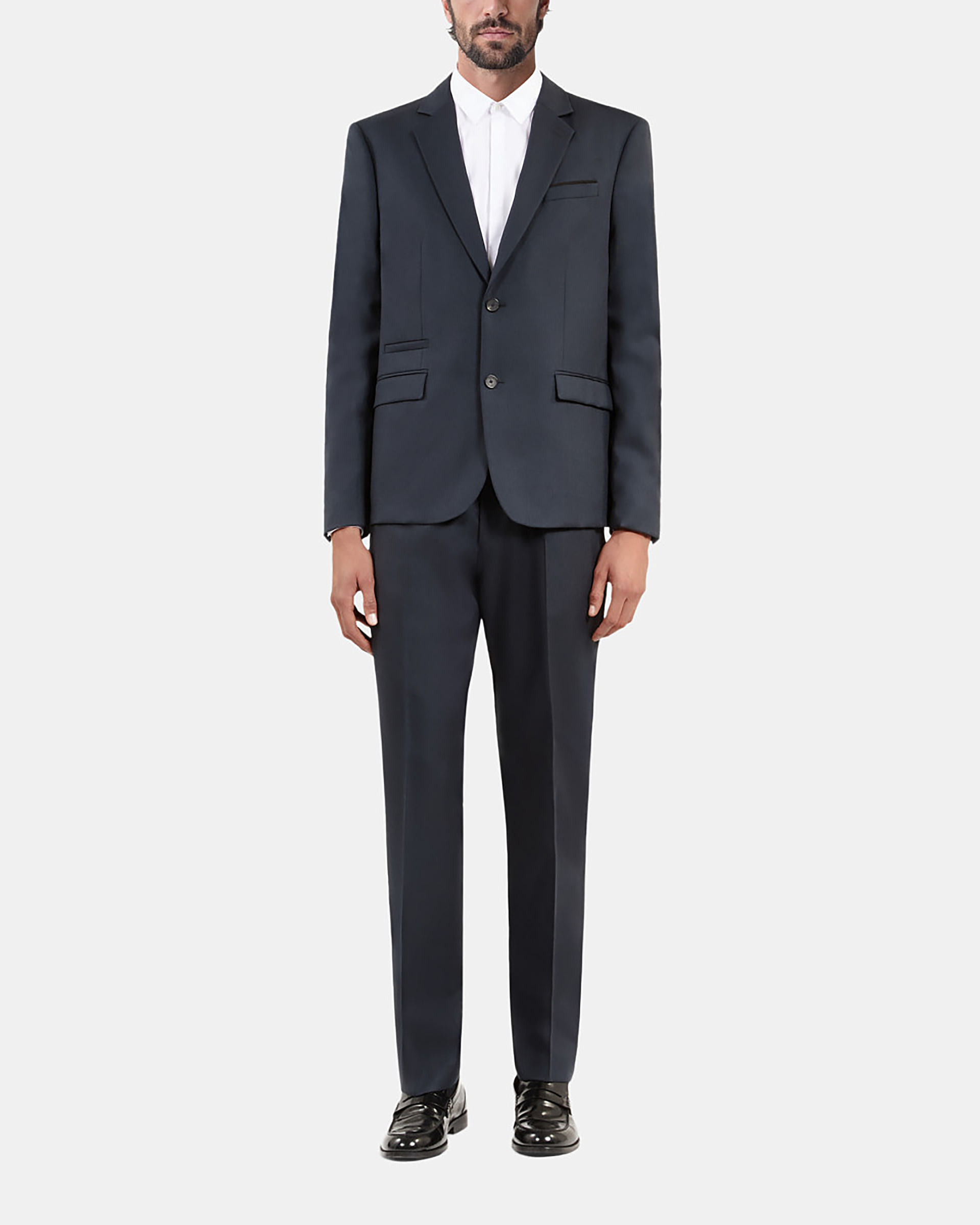Blue wool suit jacket