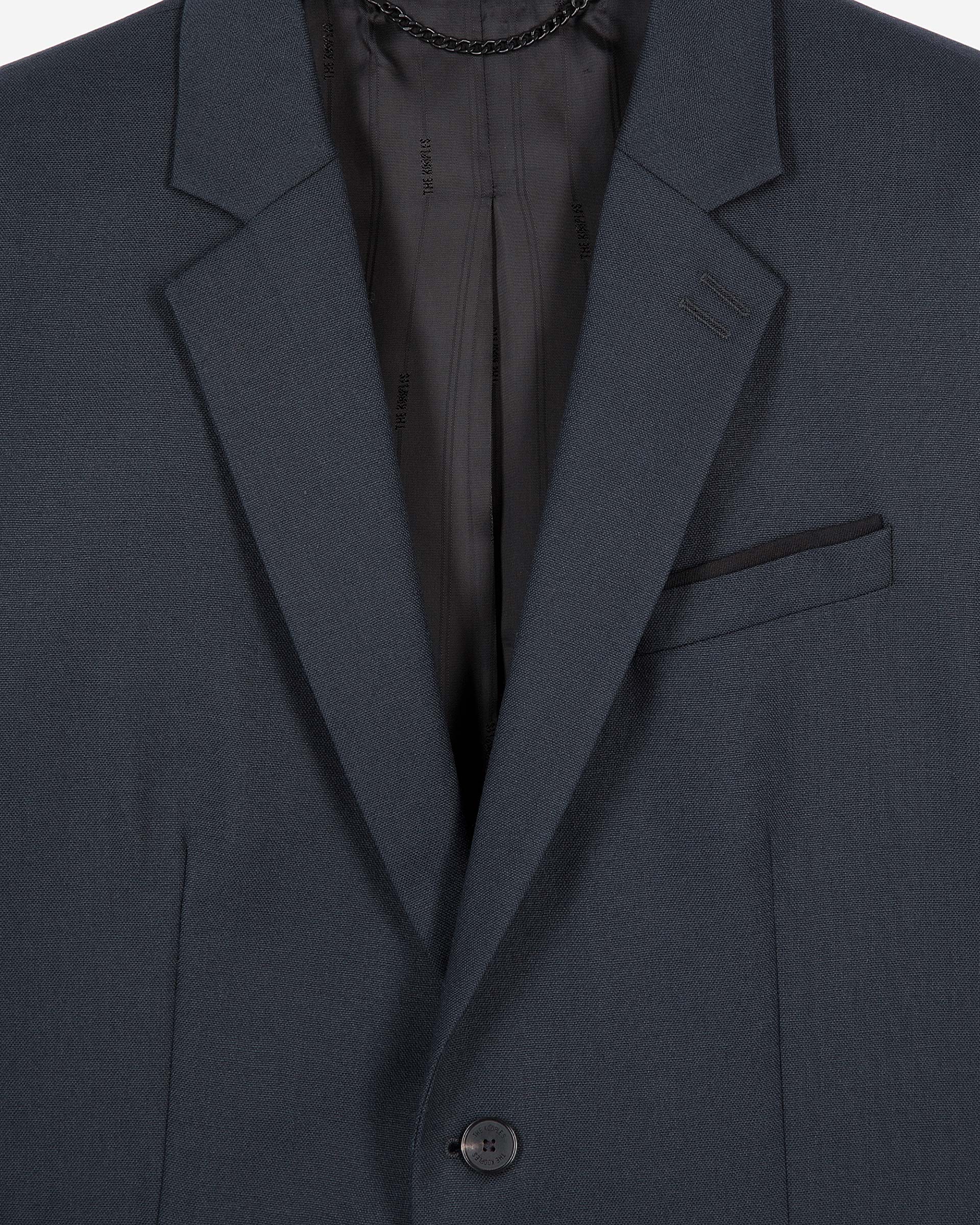 Blue wool suit jacket