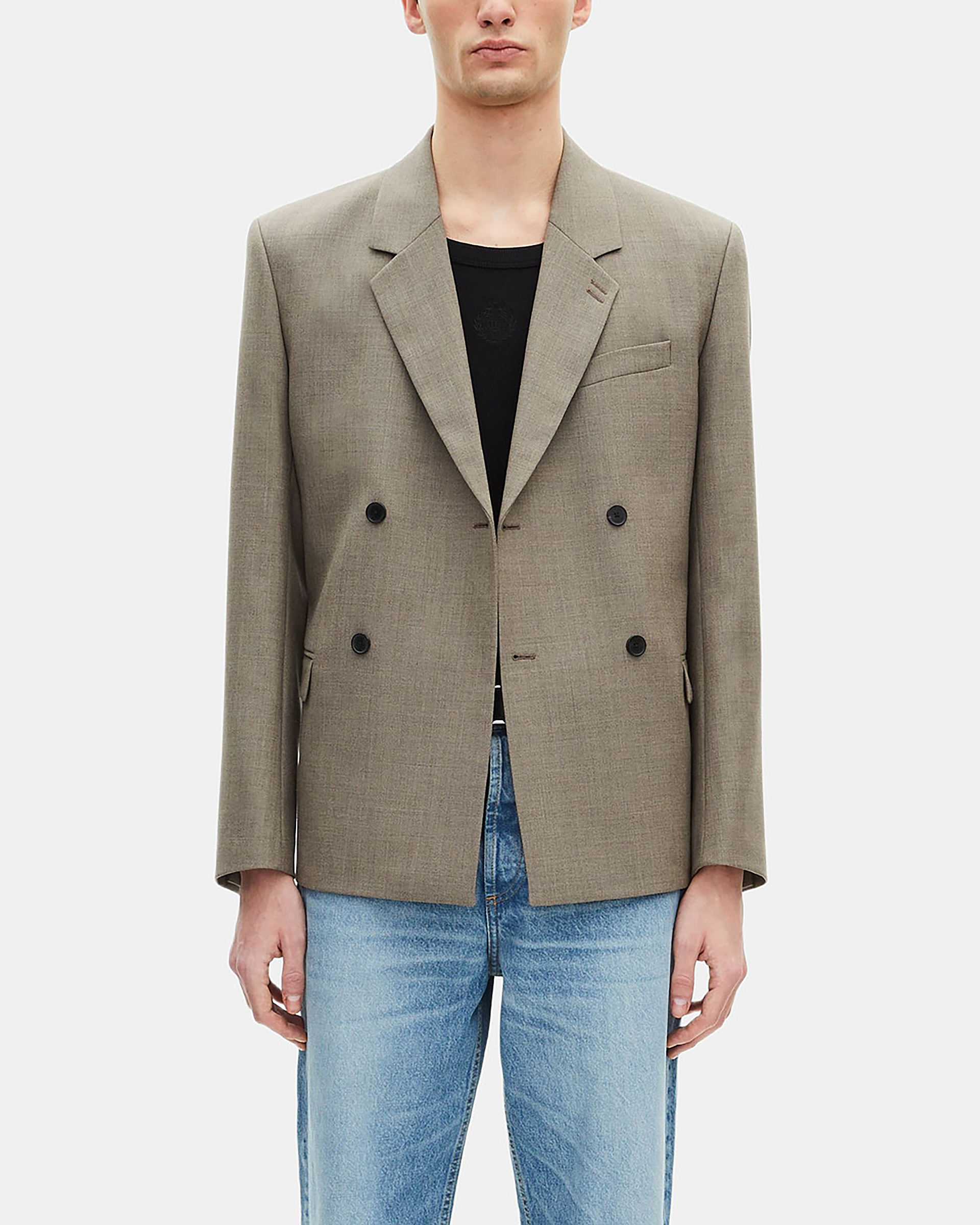 Beige wool suit jacket