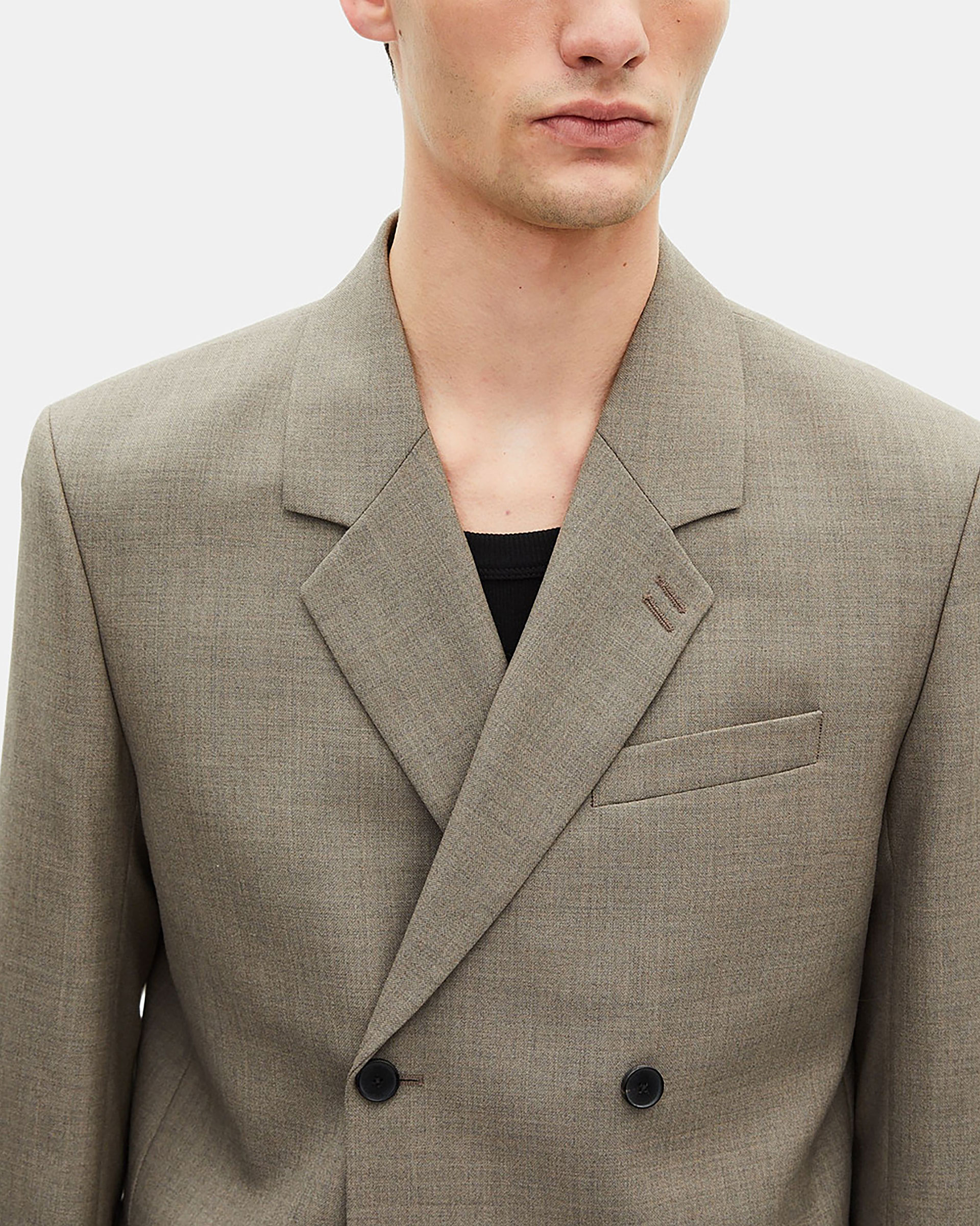 Beige wool suit jacket