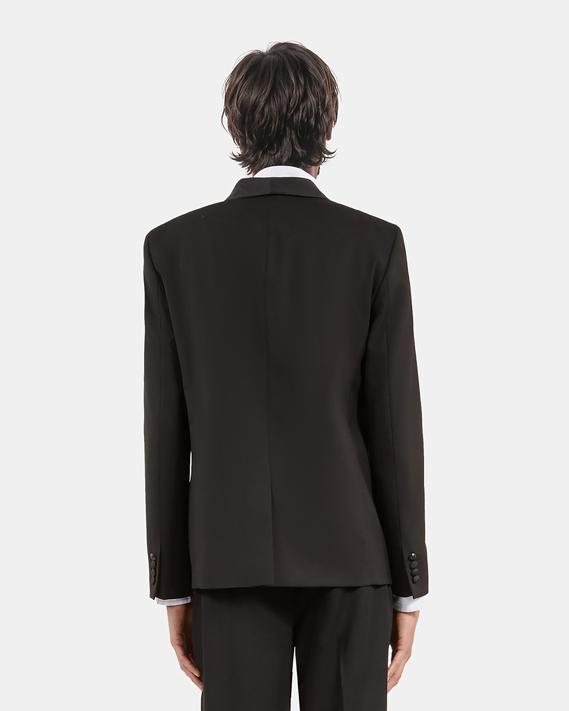 Black wool tuxedo jacket