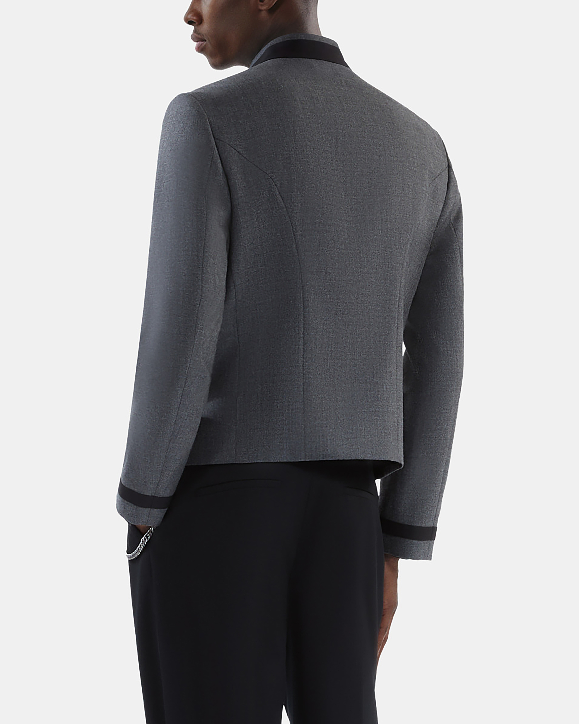 Officer-style jacket in grey wool
