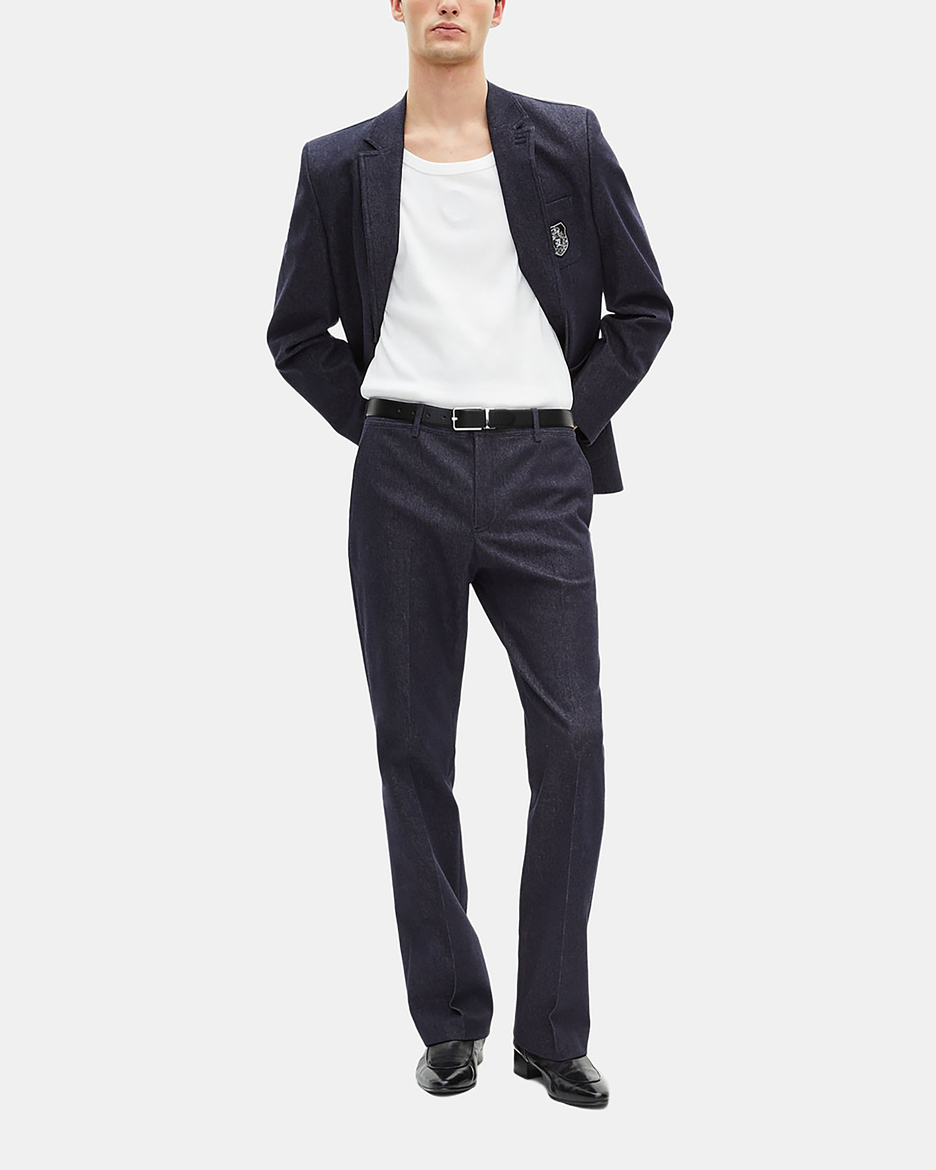 Blue denim-effect suit jacket
