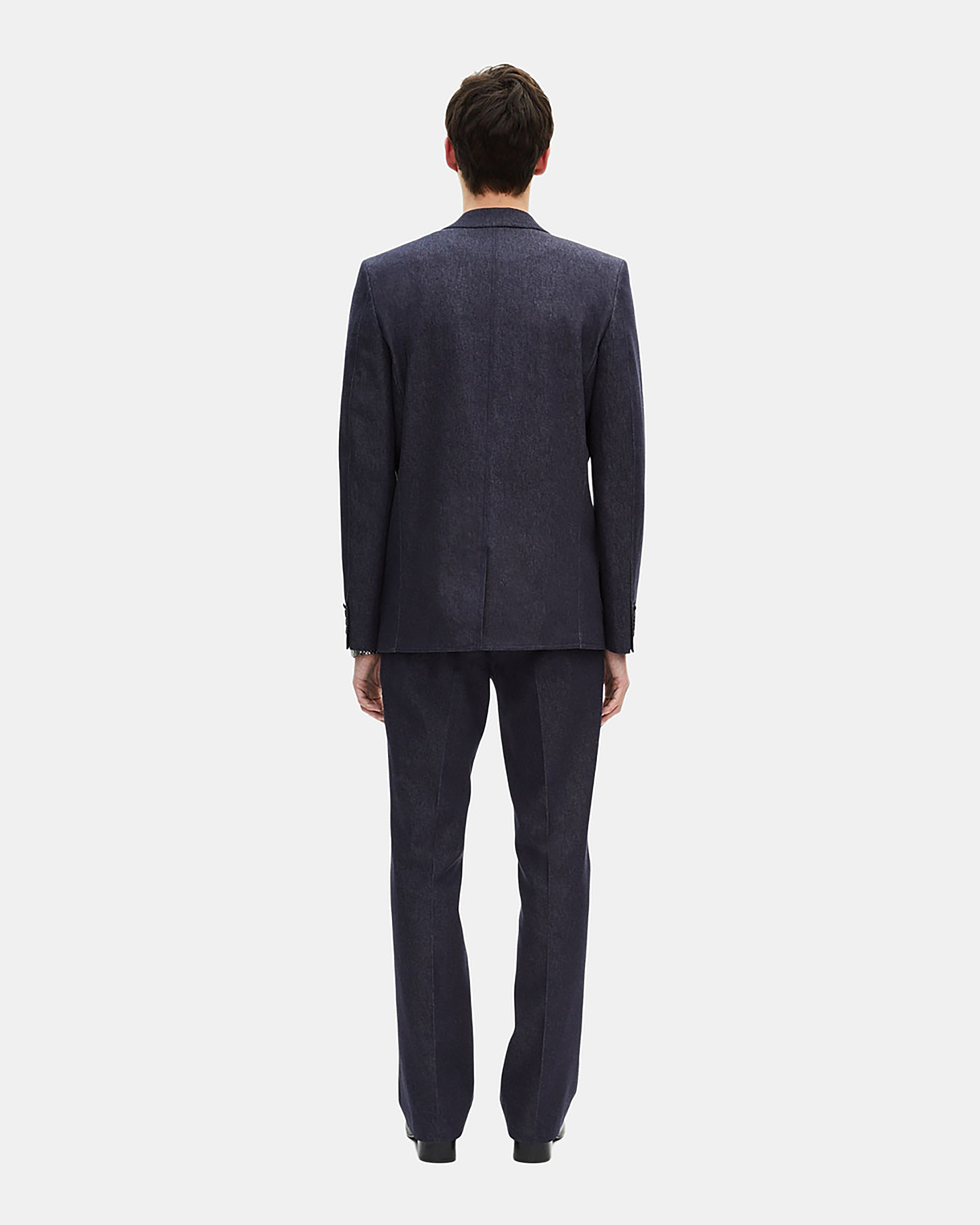 Blue denim-effect suit jacket