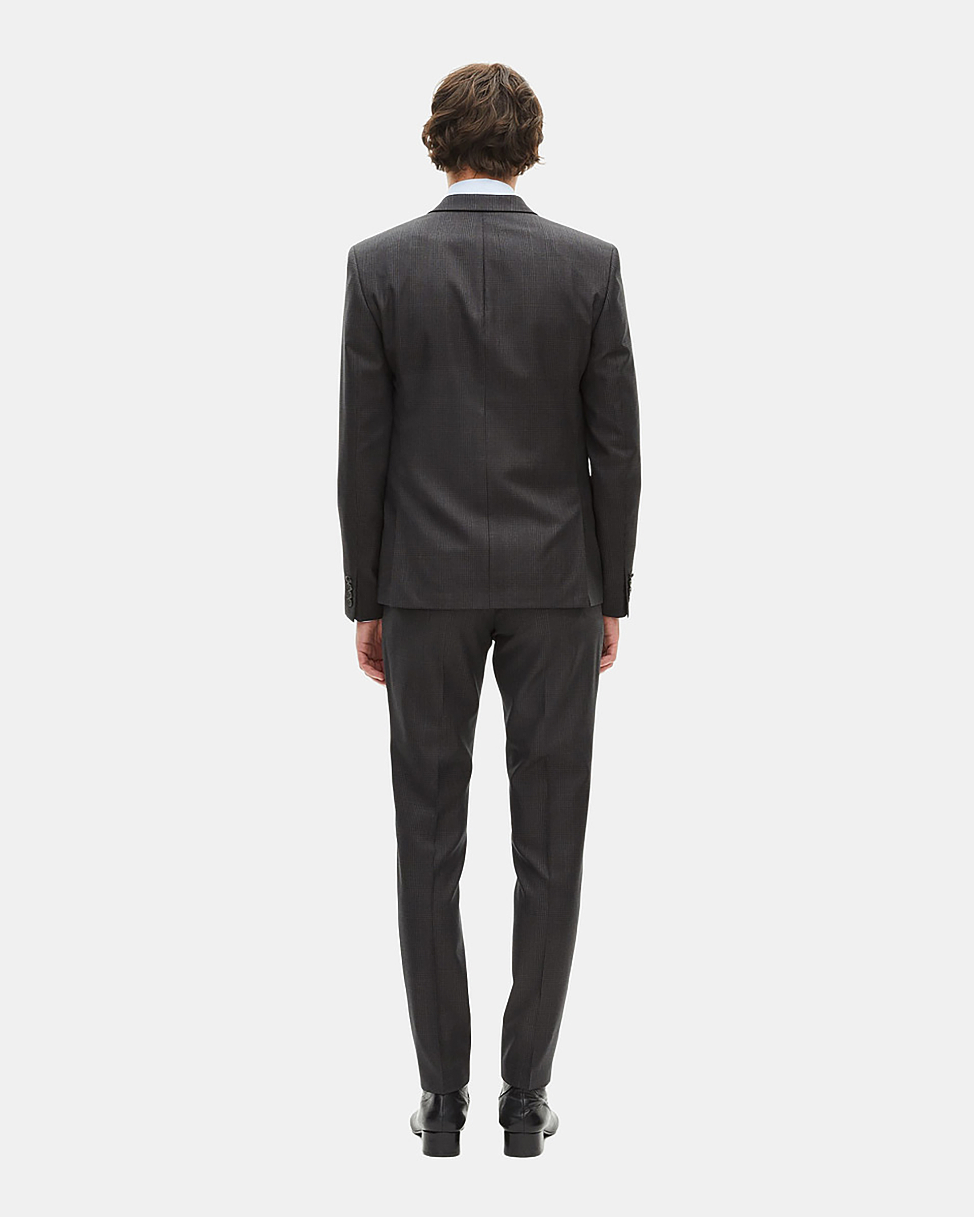 Prince of Wales grey wool suit jacket