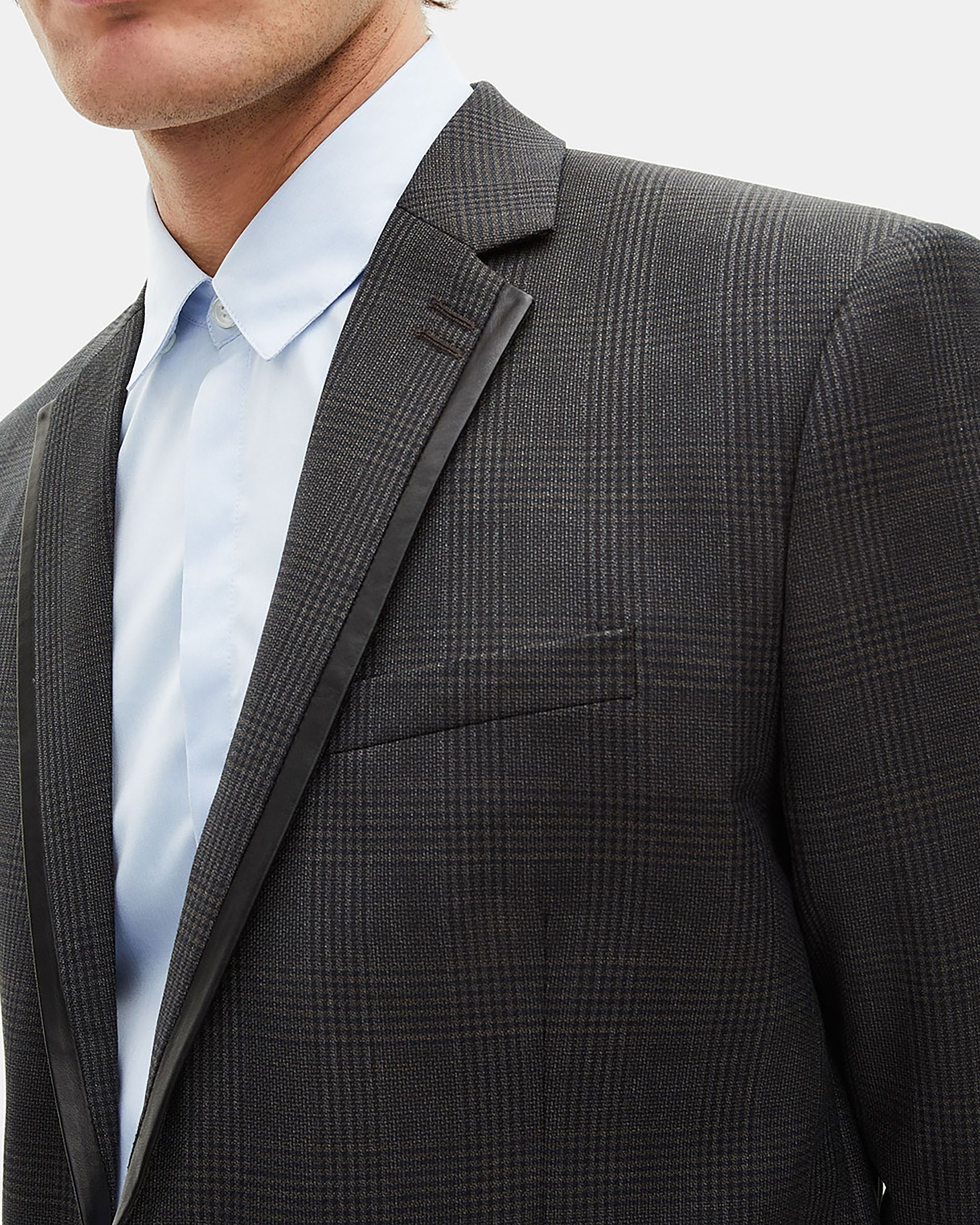 Prince of Wales grey wool suit jacket
