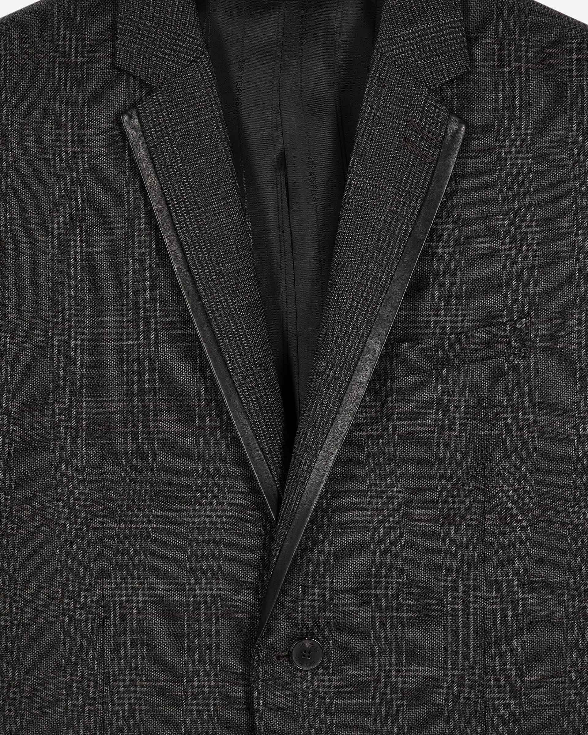 Prince of Wales grey wool suit jacket
