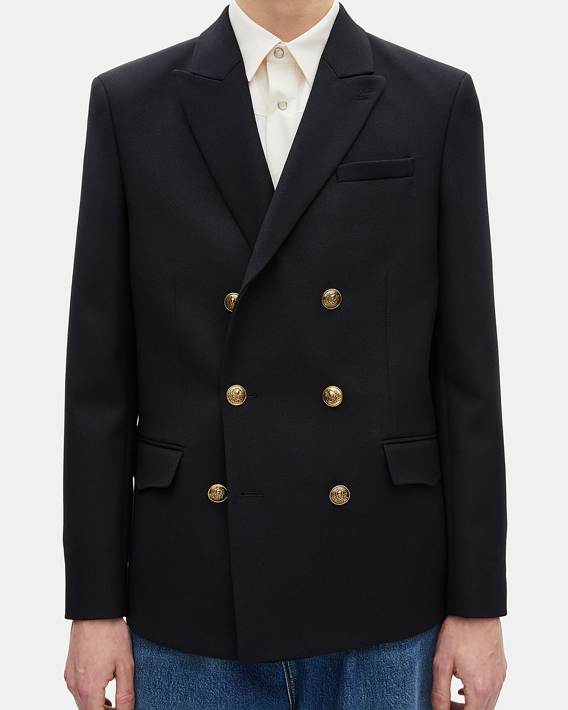 Navy blue wool jacket