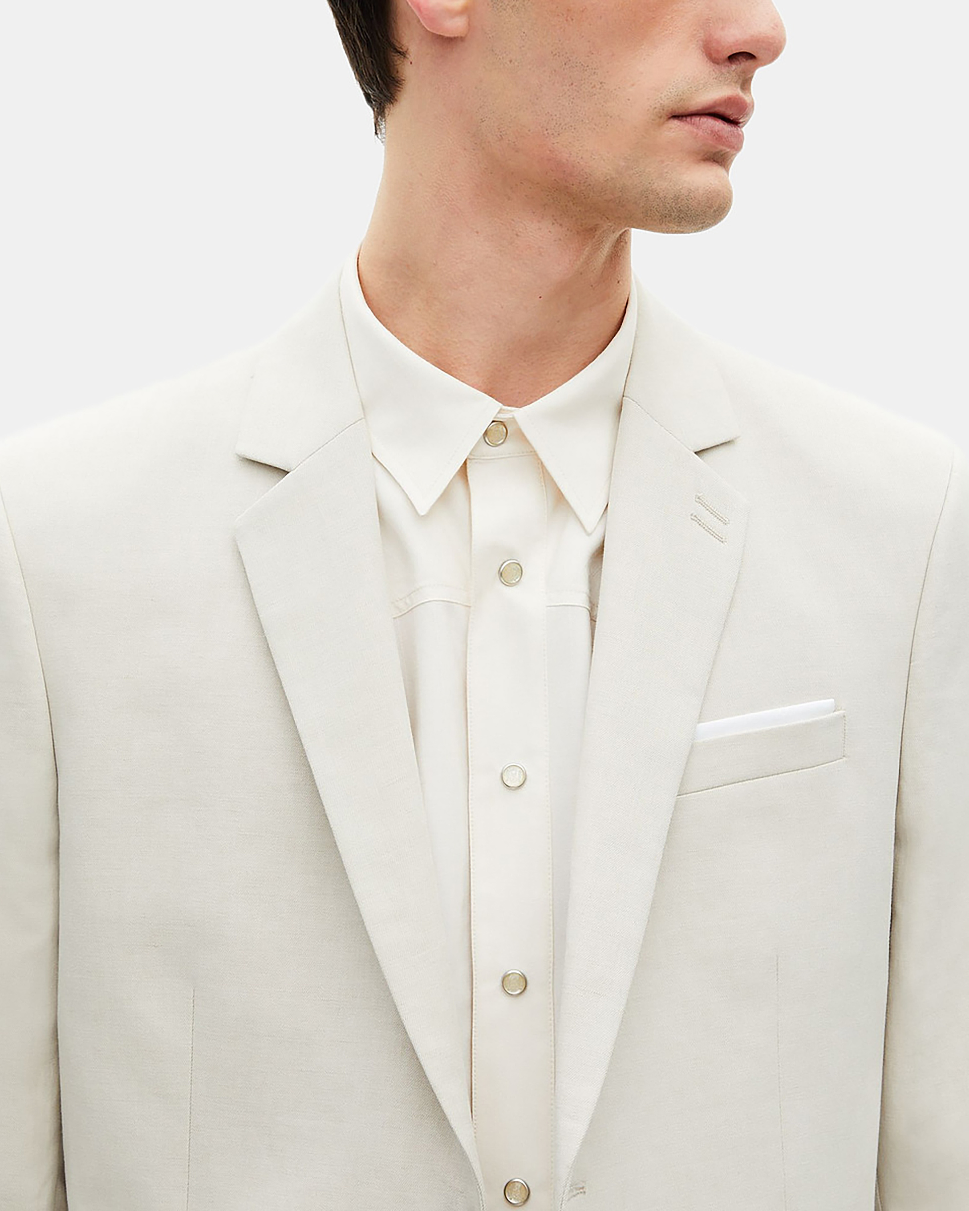 Ecru cotton & linen suit jacket