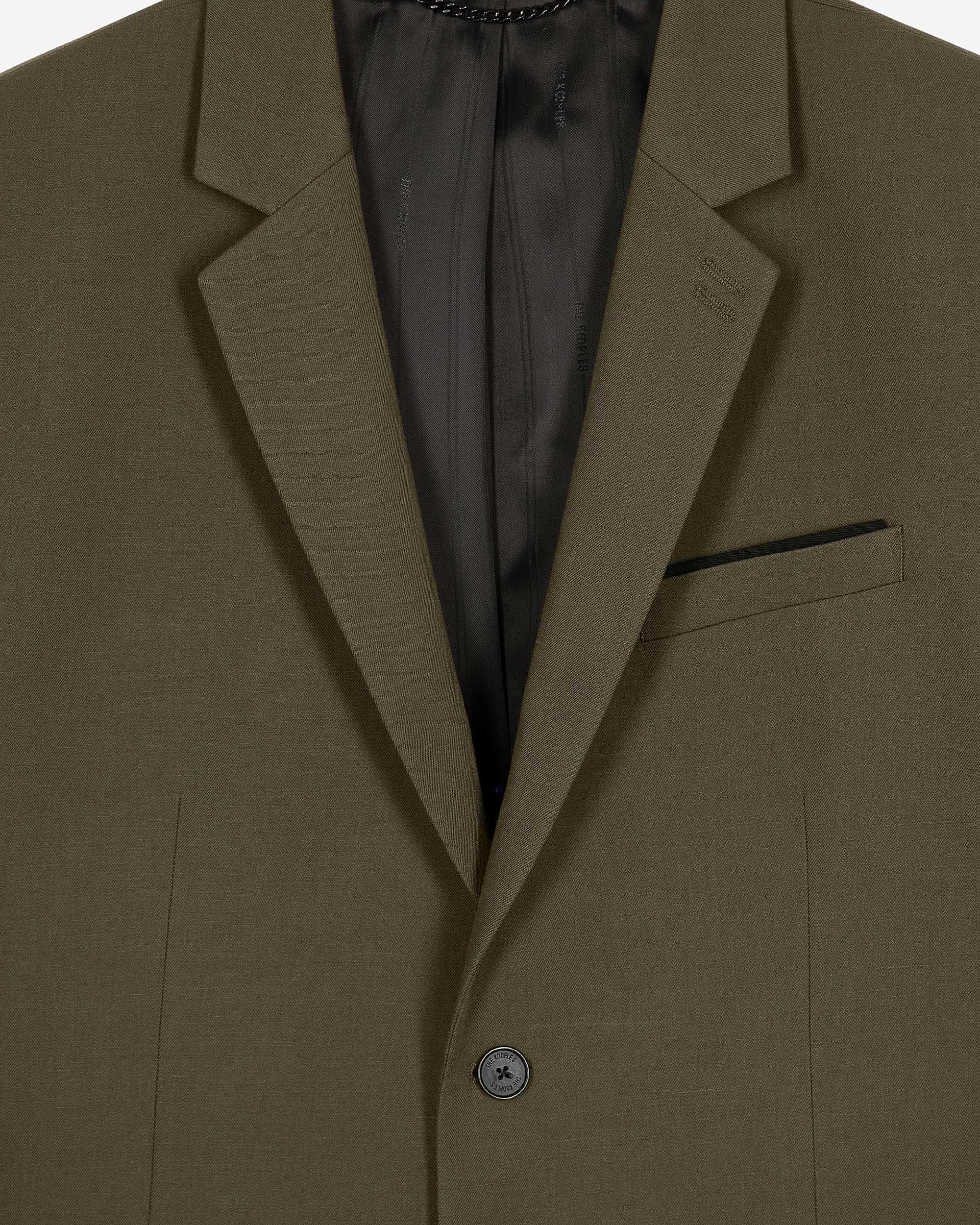 Khaki cotton & linen suit jacket