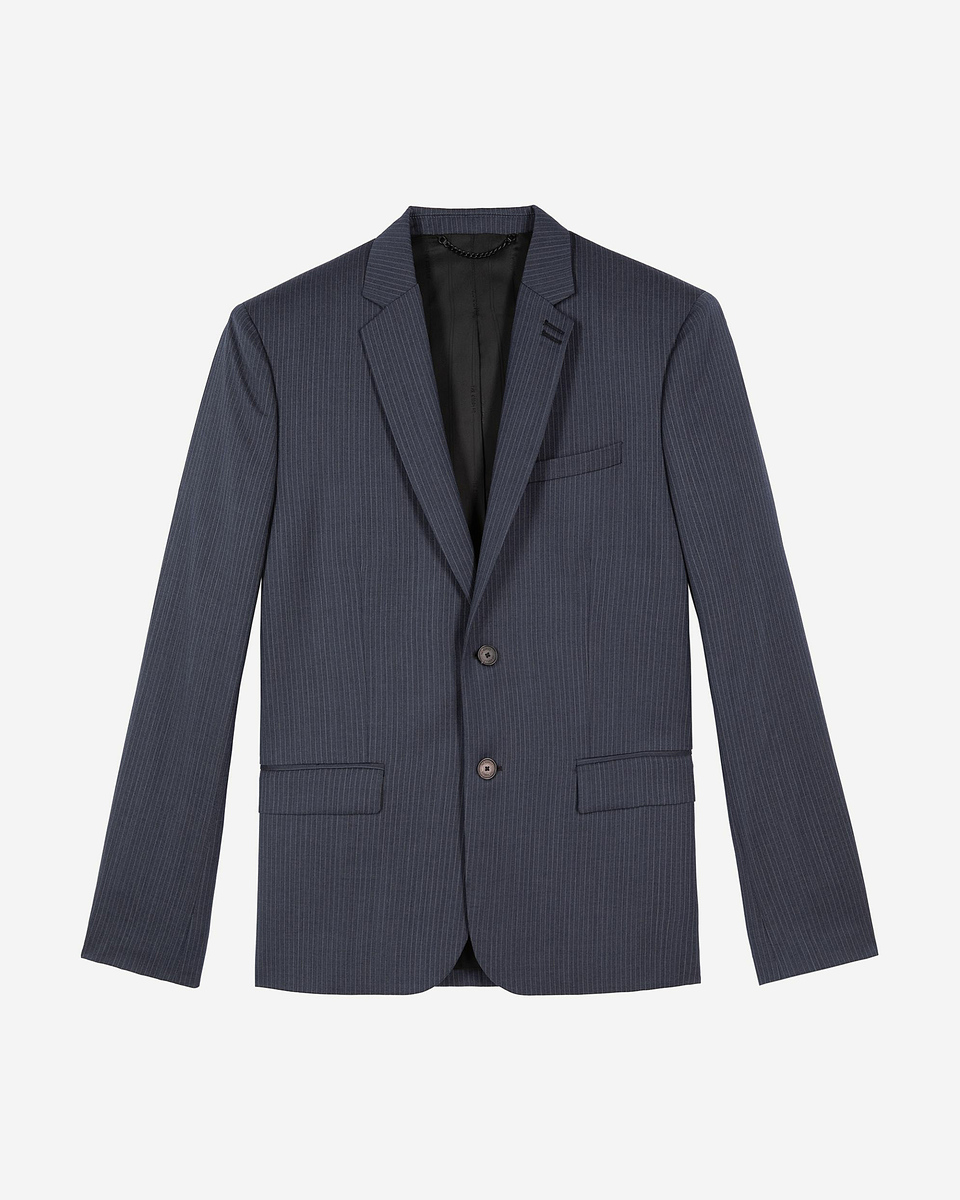 Blue striped wool suit jacket