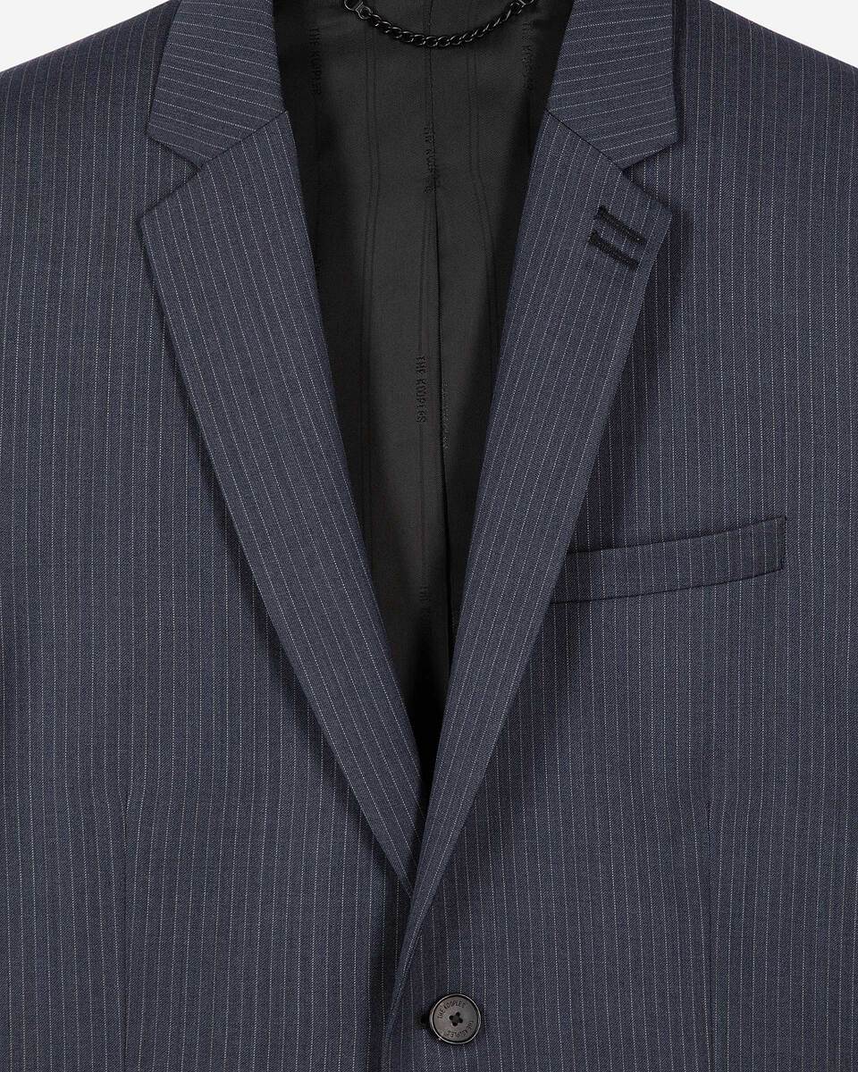 Blue striped wool suit jacket