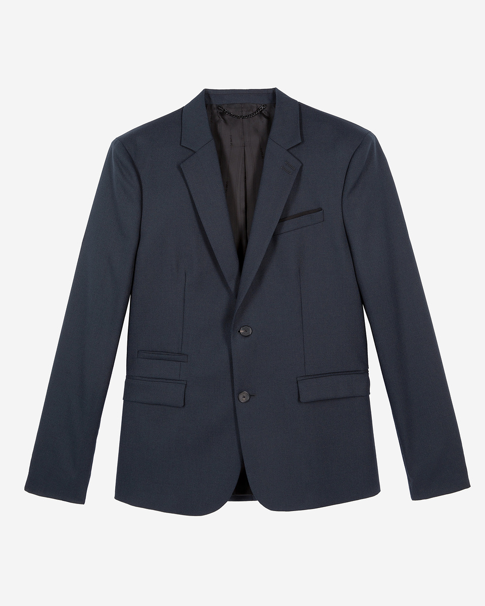 Blue wool suit jacket