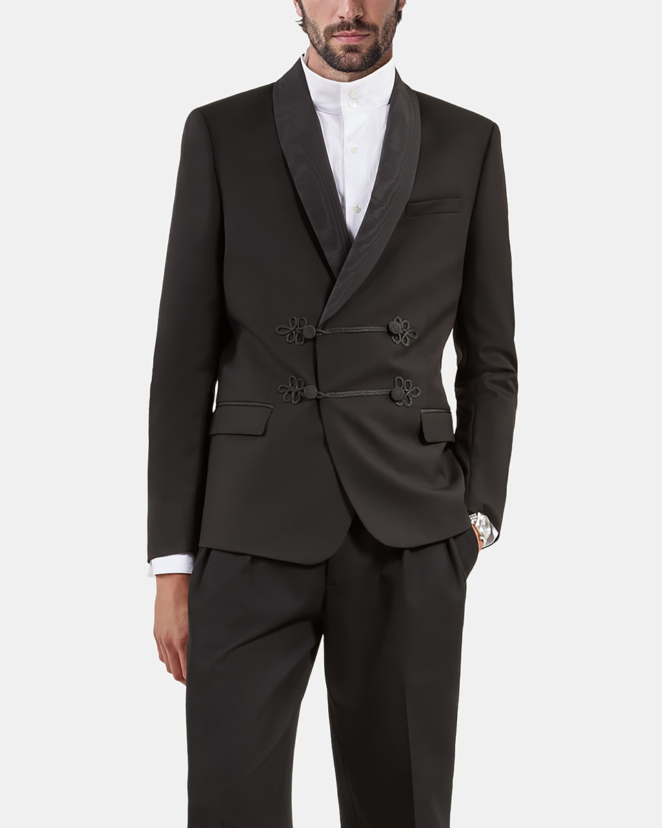 Black wool tuxedo jacket