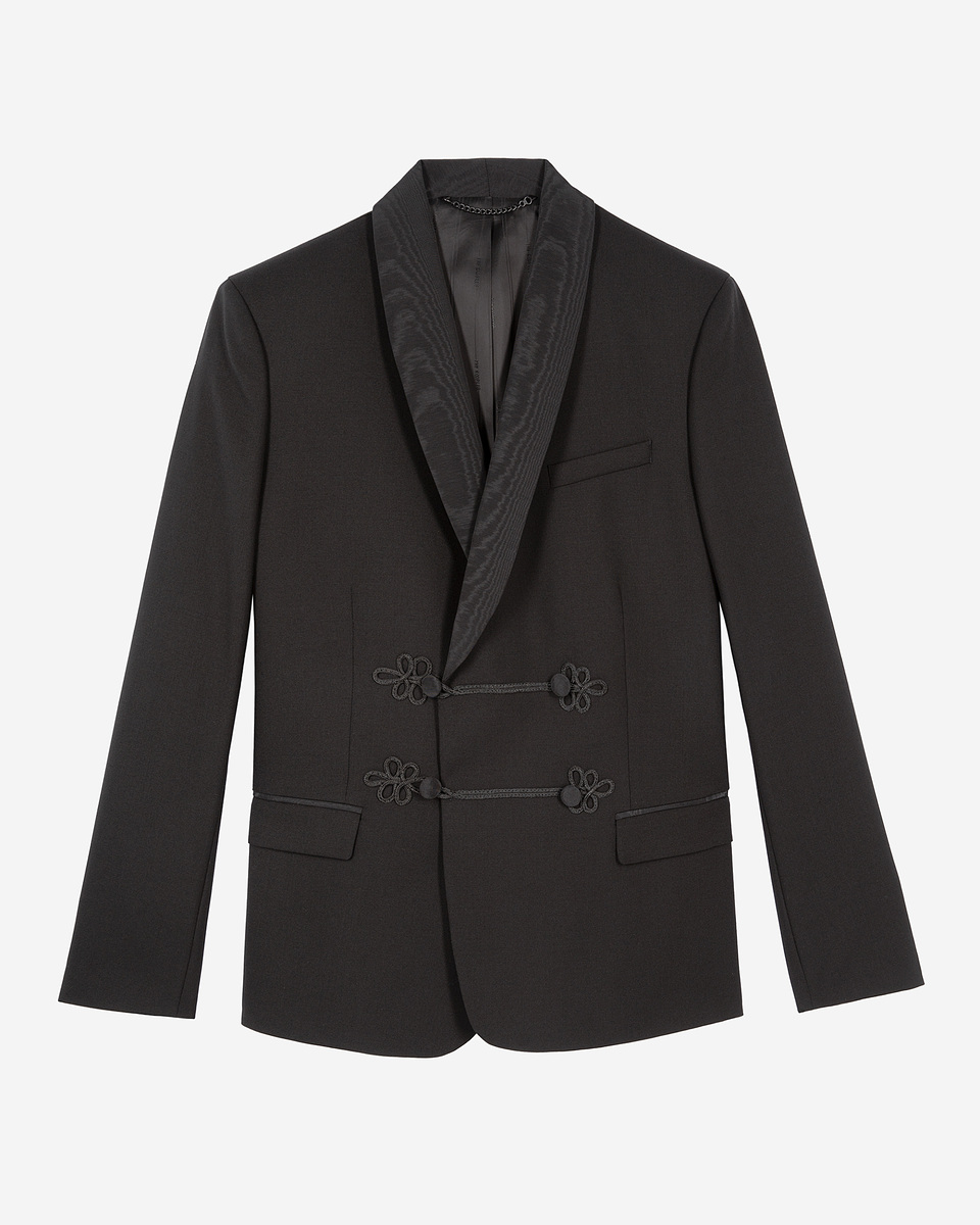 Black wool tuxedo jacket