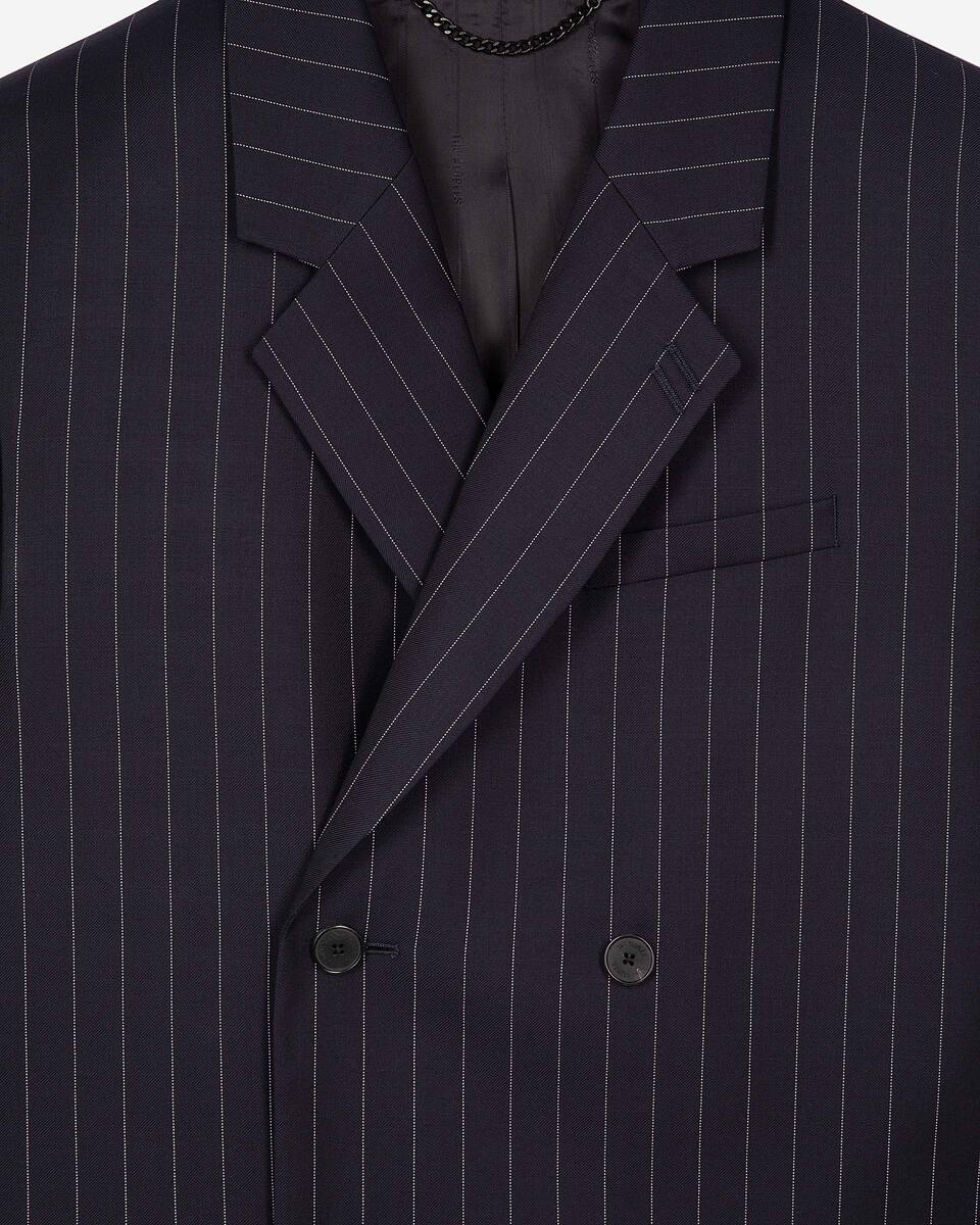 Blue striped wool suit jacket