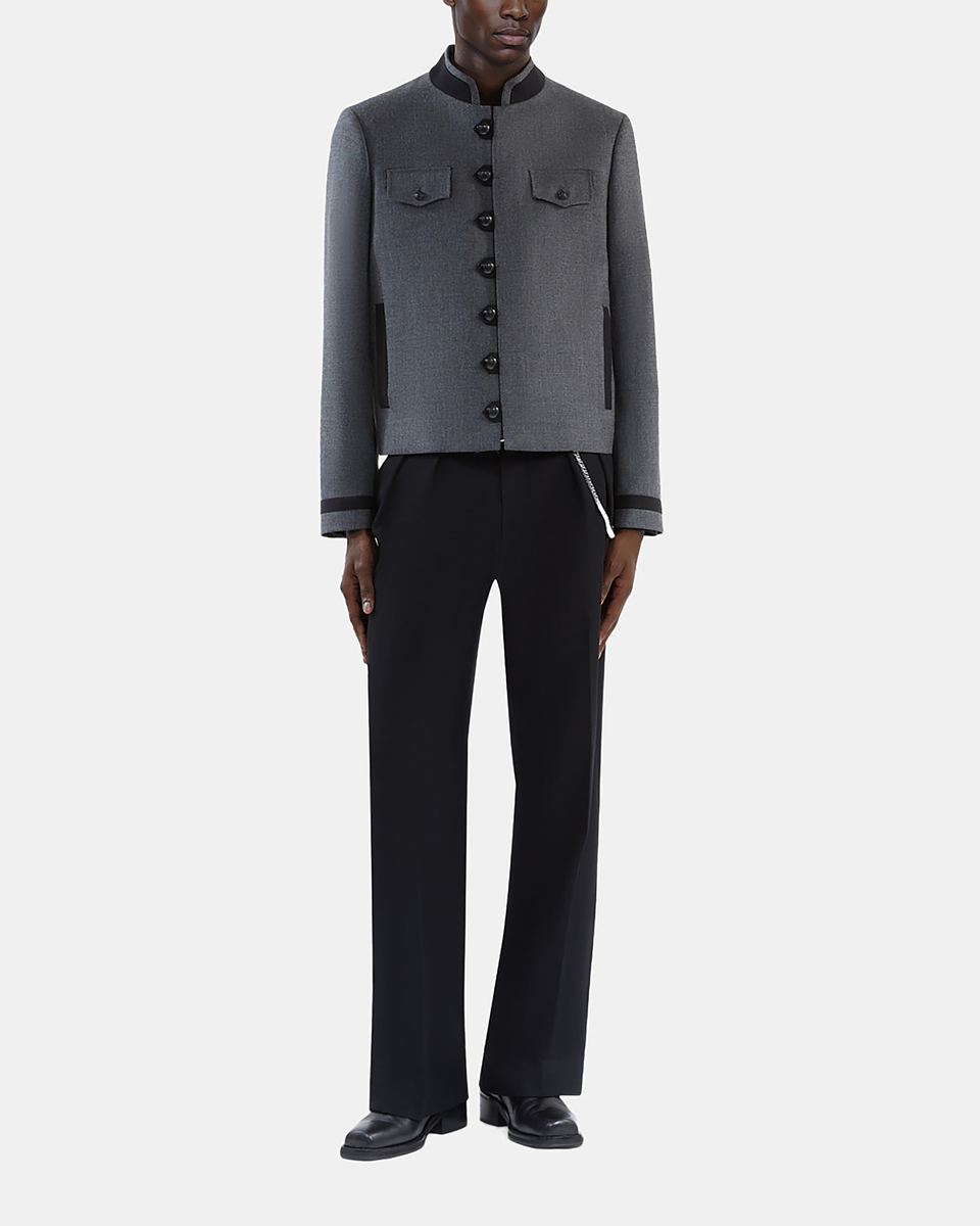 Officer-style jacket in grey wool