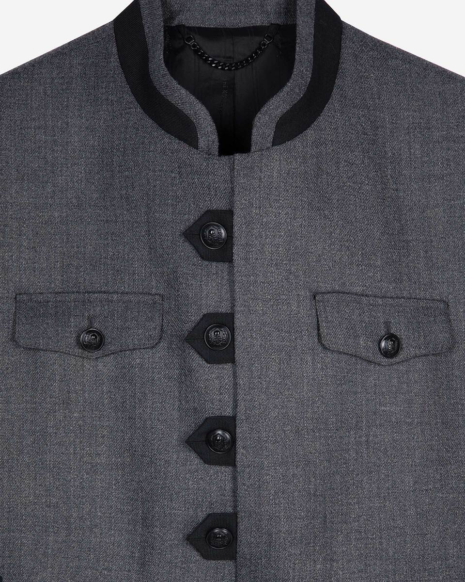 Officer-style jacket in grey wool