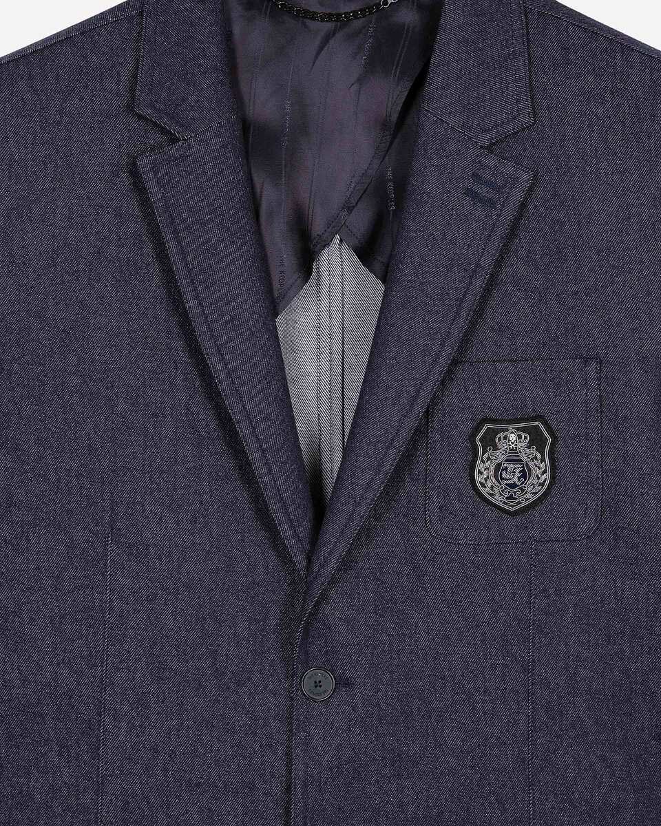 Blue denim-effect suit jacket