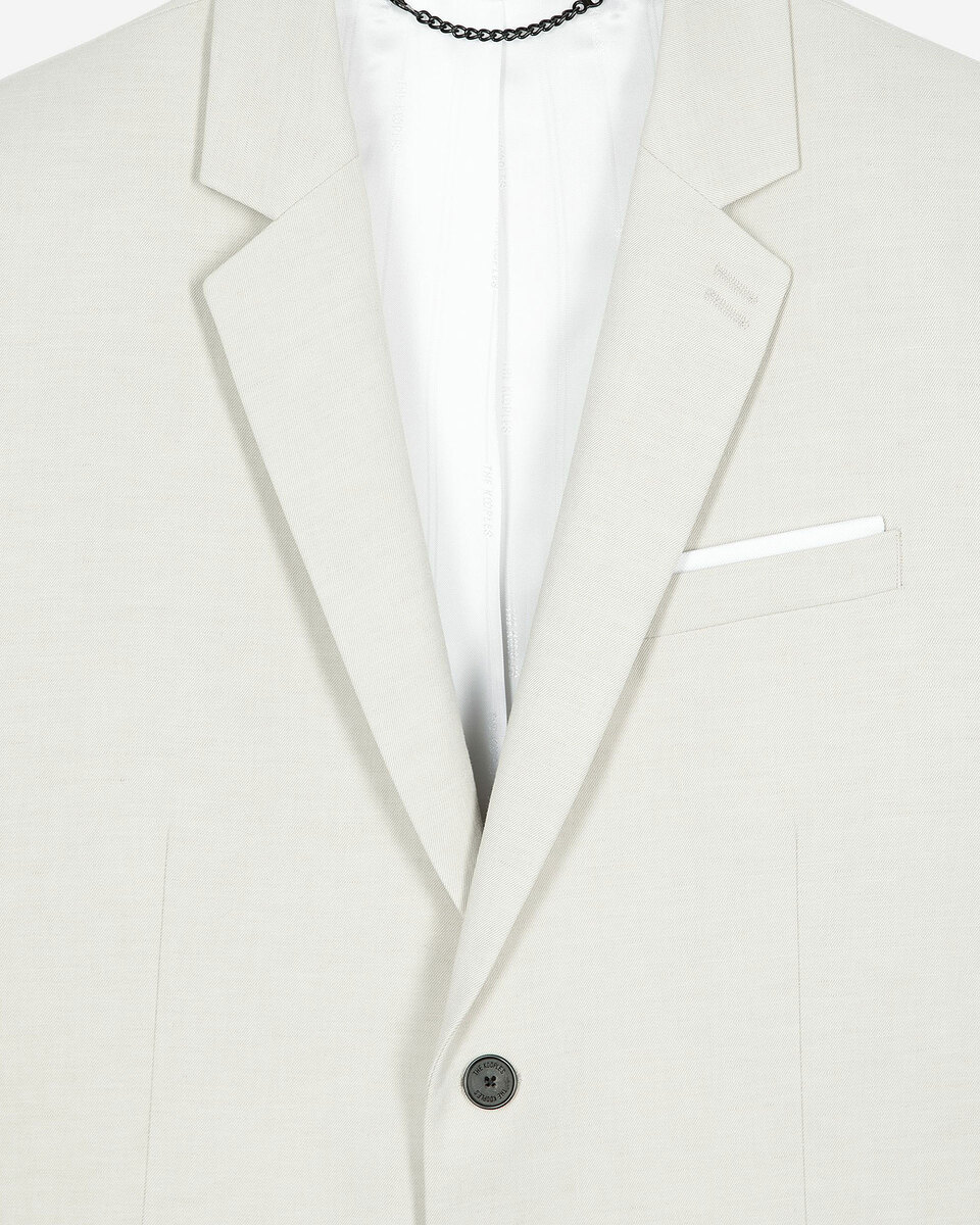 Ecru cotton &amp; linen suit jacket