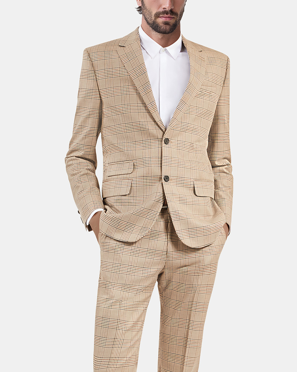 Prince of Wales beige suit jacket