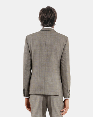 Prince of Wales beige wool suit jacket