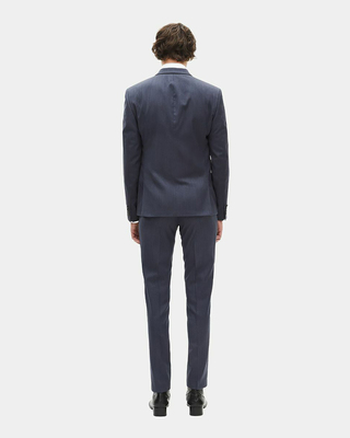 Blue striped wool suit jacket