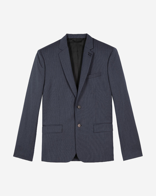 Blue striped wool suit jacket