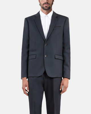 Blue wool suit jacket