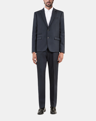 Blue wool suit jacket