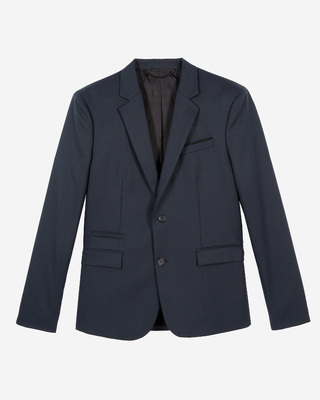 Blue wool suit jacket