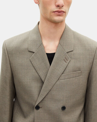 Beige wool suit jacket