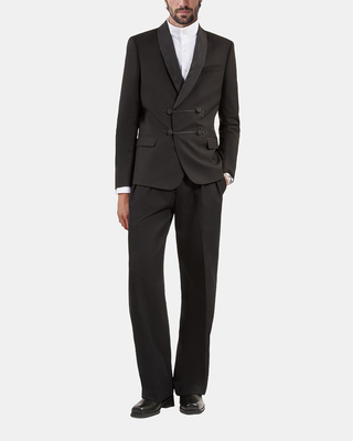 Black wool tuxedo jacket